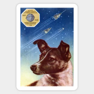 1958 Laika, First Dog in Space Sticker